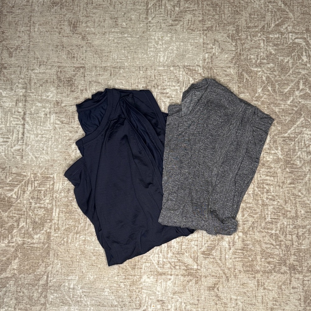 Men's Navy and Gray Tank Tops
